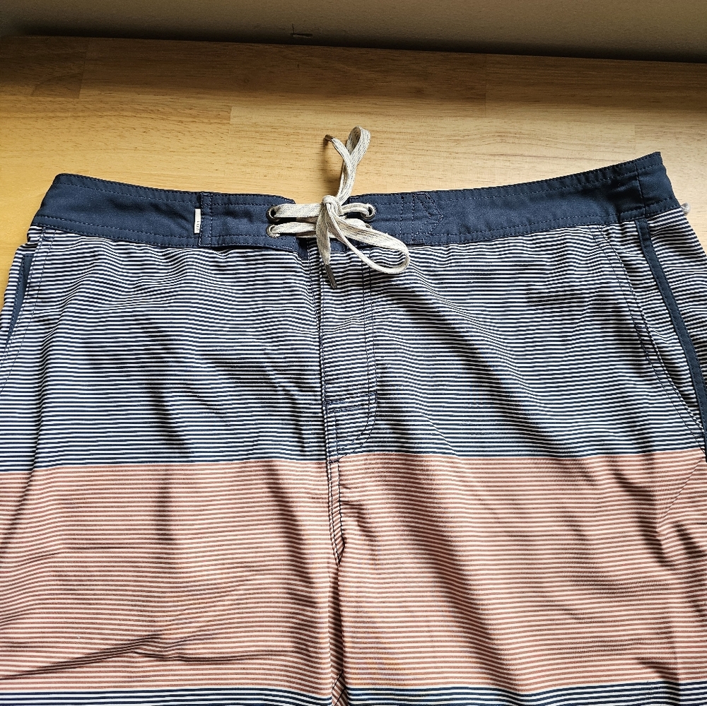 Vuori Vibrant Blue and Orange Swim Board Shorts